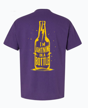 Purple 'I am Lightning in The Bottle' on back T-shirt