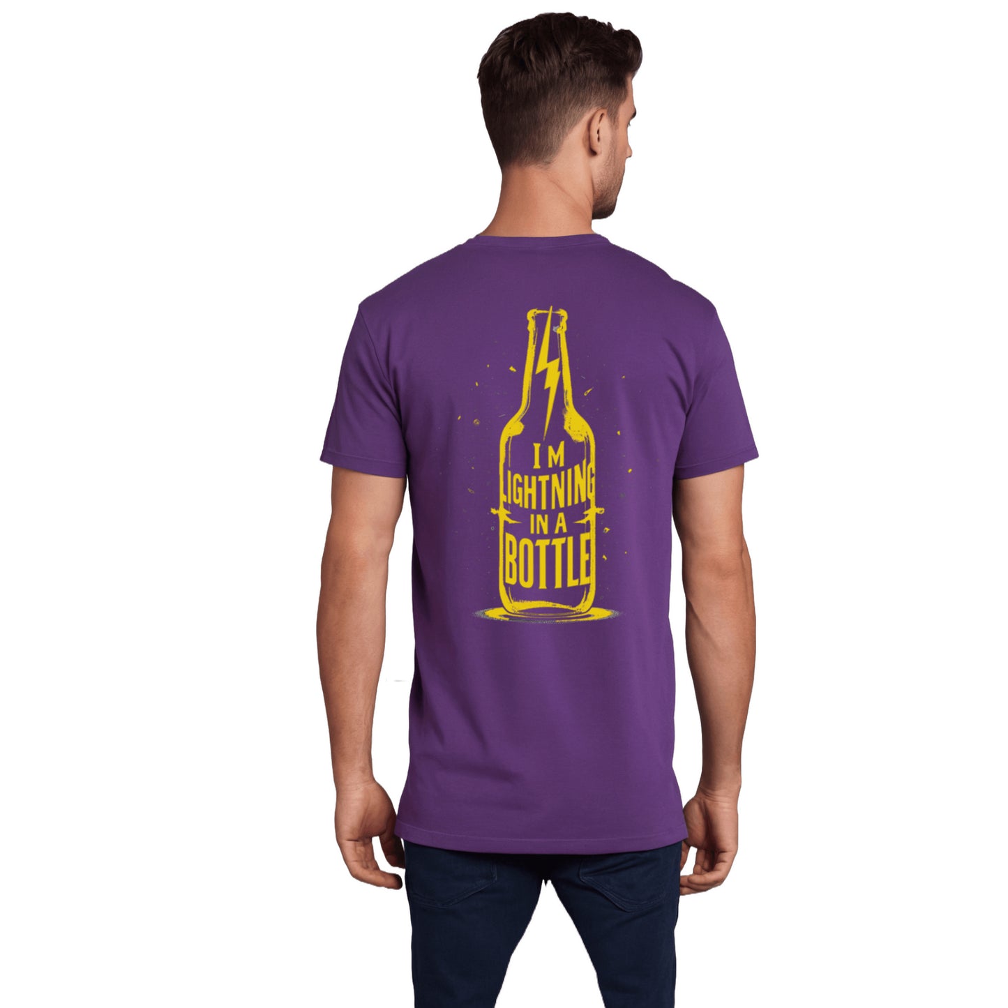 Purple 'I am Lightning in The Bottle' on back T-shirt