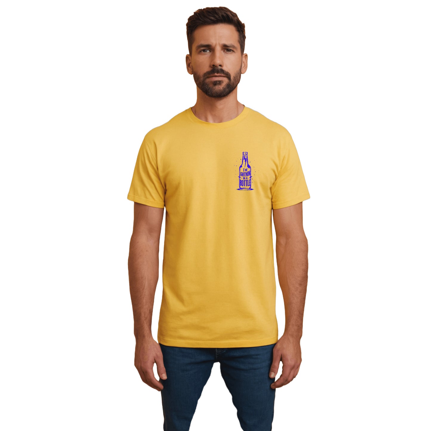 Yellow 'Lightning in the Bottle' in front T-shirt